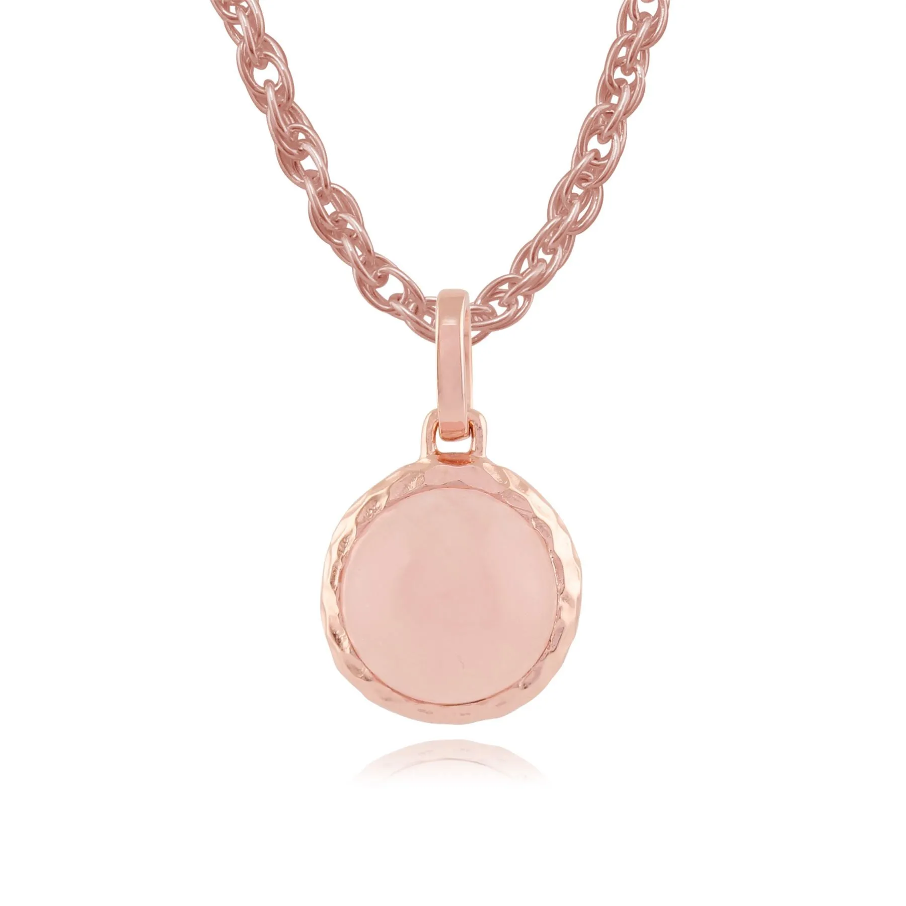 Rose Quartz "Irida" Pastell Anhänger Halskette in 9ct Rosen Gold Beschichtet Sterlingsilber