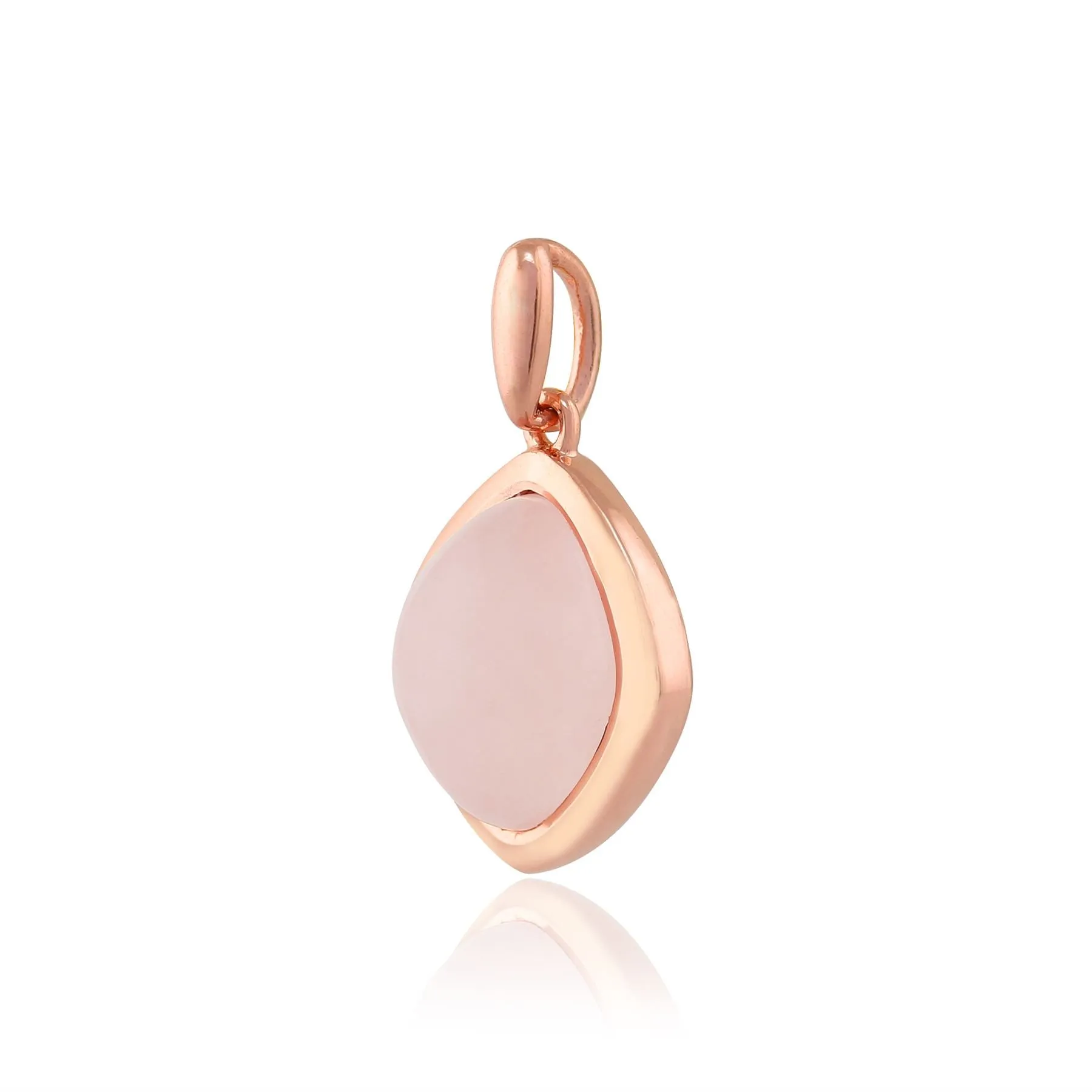 Rose Quartz "Tweedia" Pastell Anhänger Halskette in 9ct Rosen Gold Beschichtet Sterlingsilber