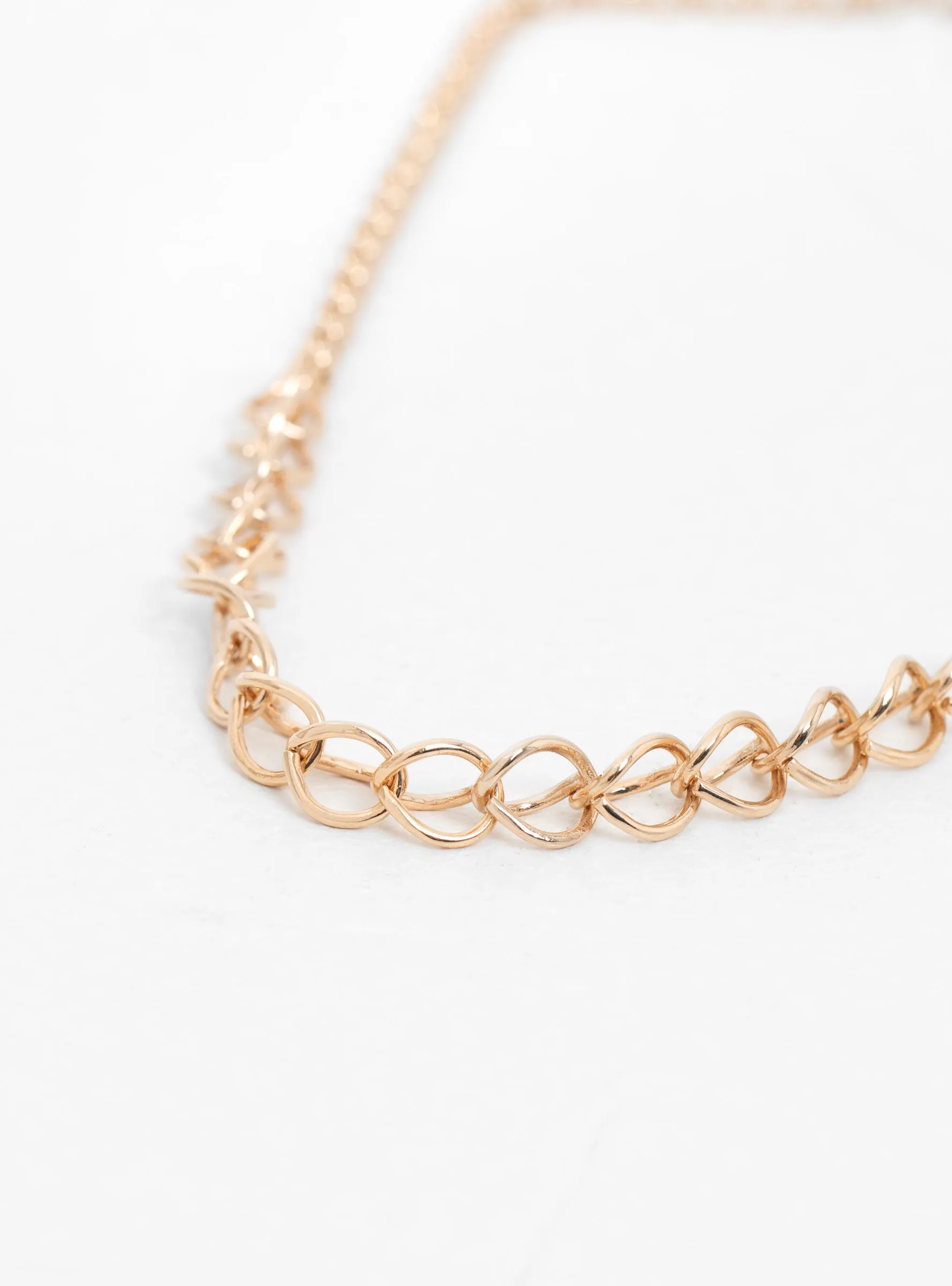 Round Link & Chain Gold-Plated Necklace