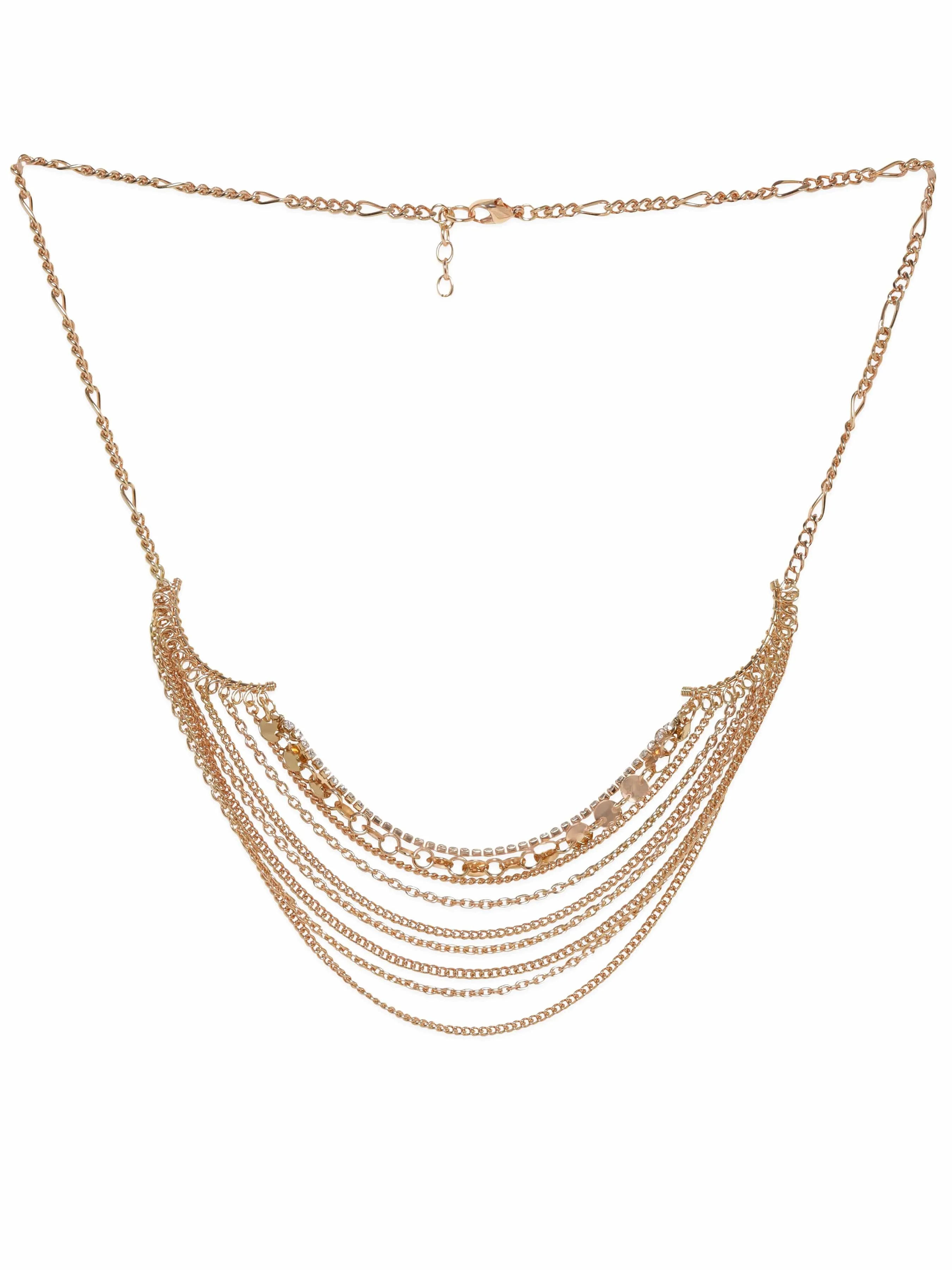 Rubans Voguish 18K Gold plated Multilayered Necklace