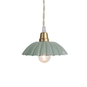 Sage Enamel Scallop Pendant Light - Small