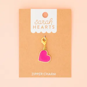 Sarah Hearts - Pink Heart Zipper Charm