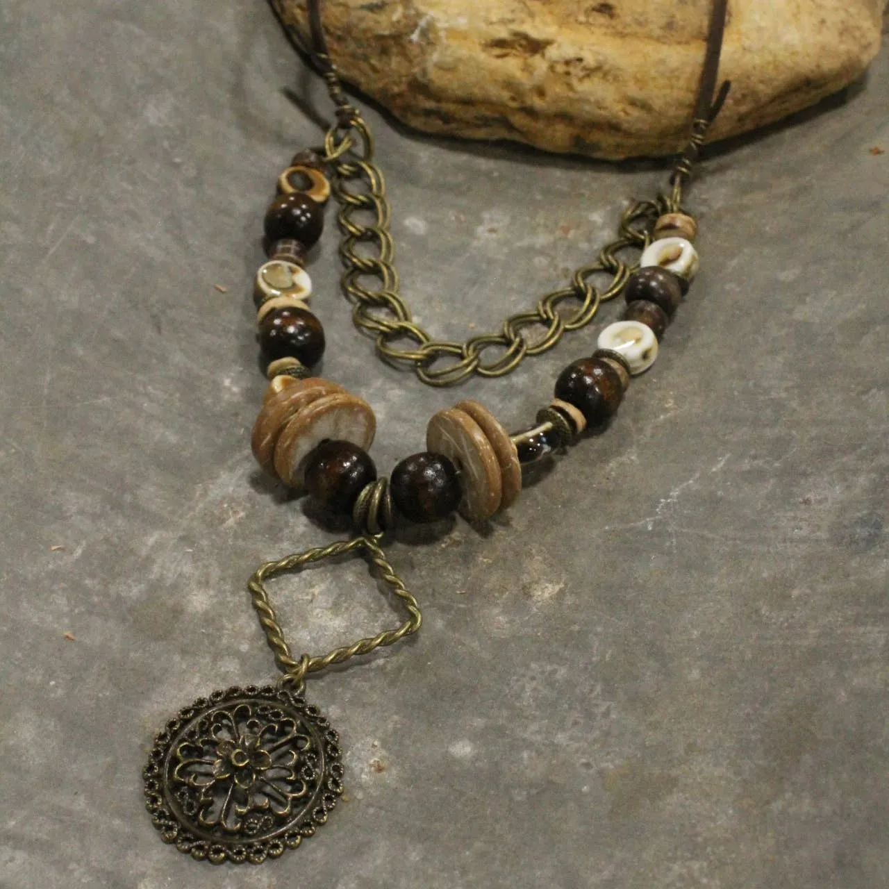 Sedona Earth Tones & Stone Layered Necklace