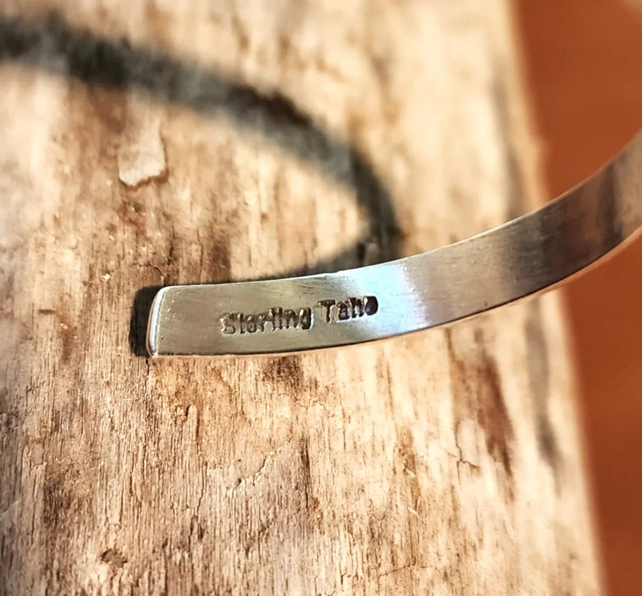 Simple Stamped Sterling Silver Navajo Cuff Bracelet