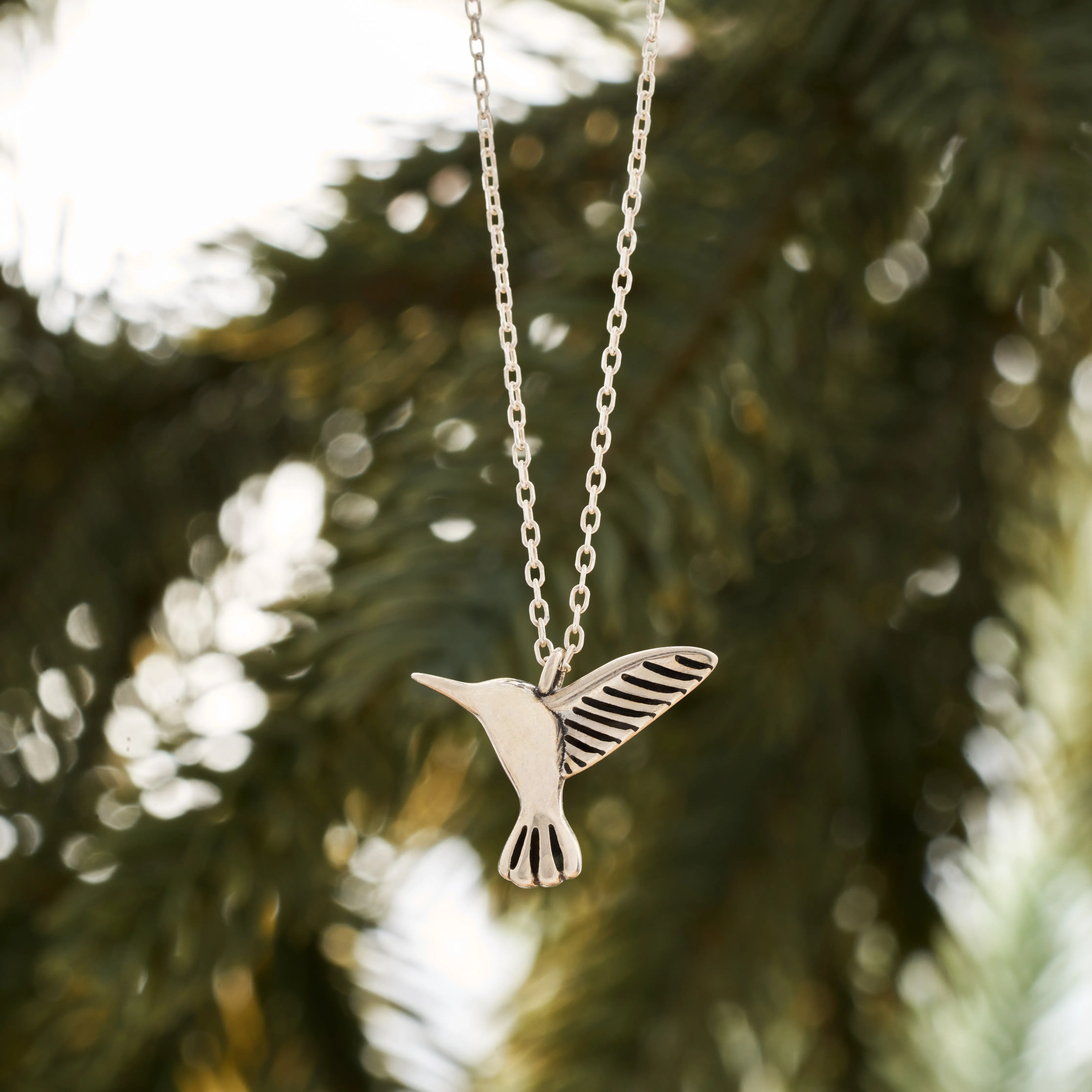 Sterling Silver Hummingbird Necklace