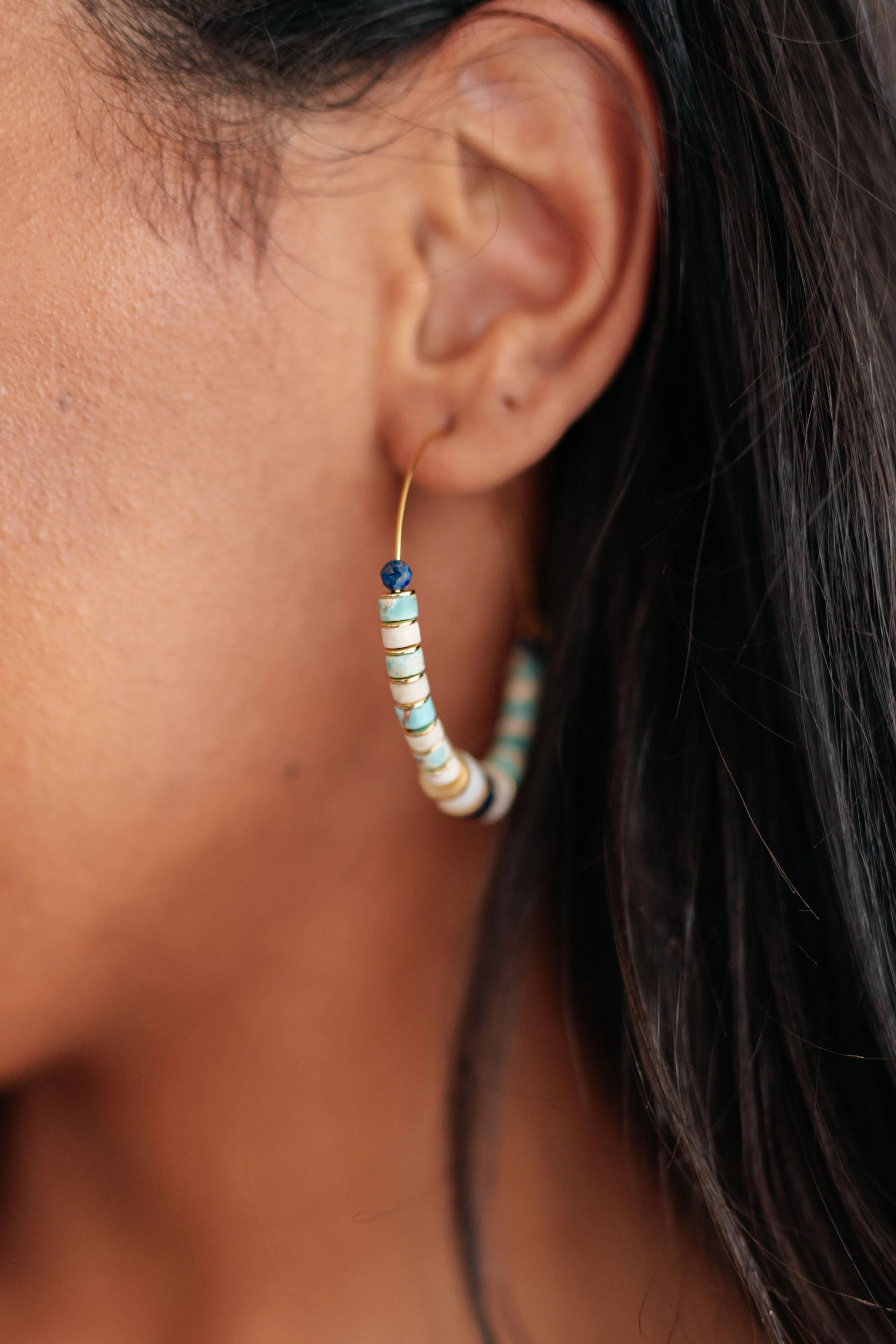 Sweet Stacks Lapis Lazuli Beaded Earrings