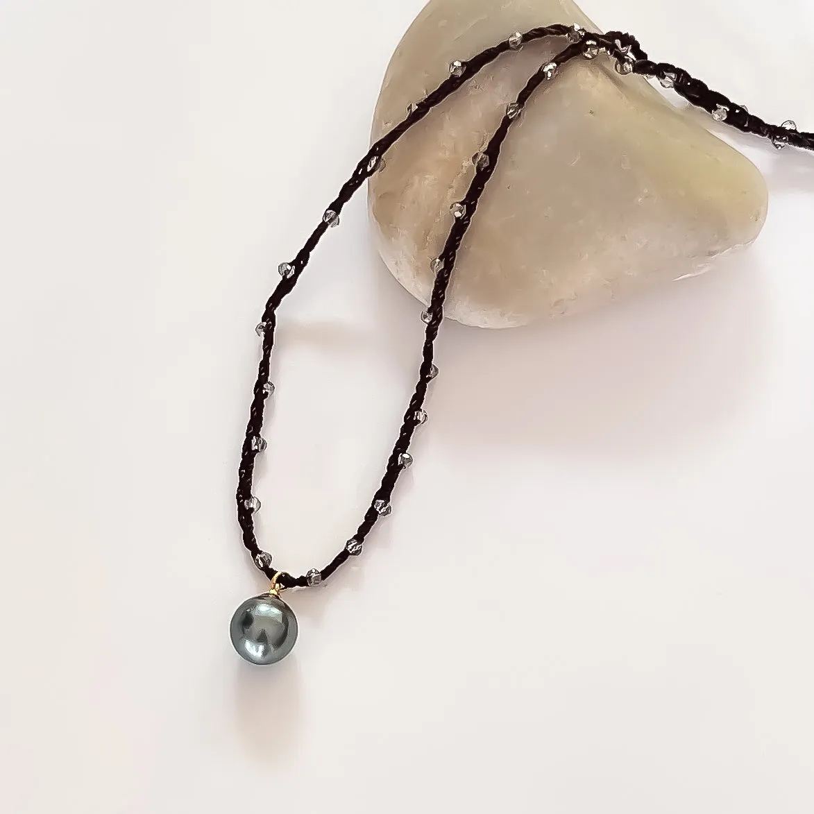 Tahitian Pearl Crochet Necklace