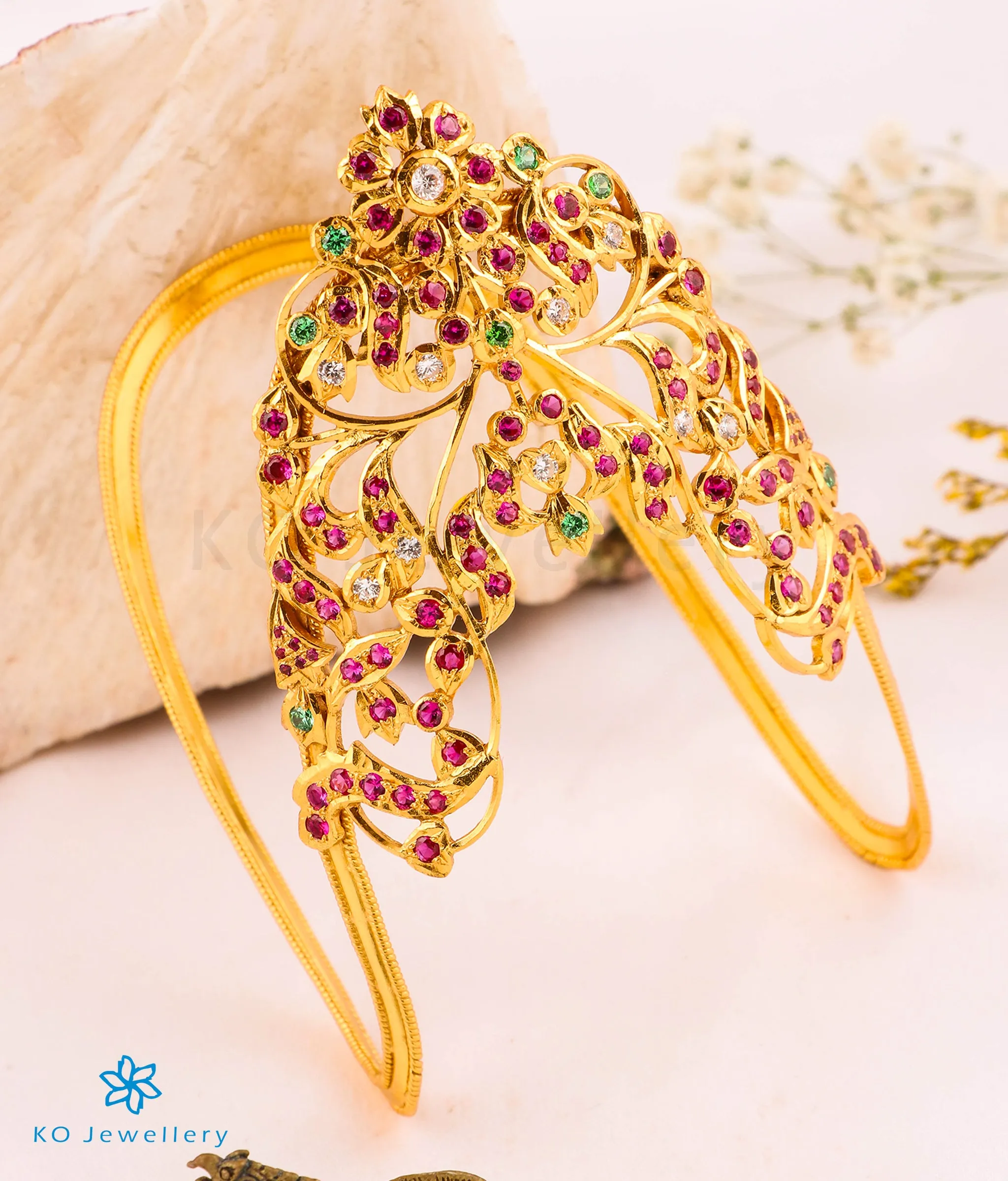 The Vedya Silver Floral Bridal Armlet or Vanki