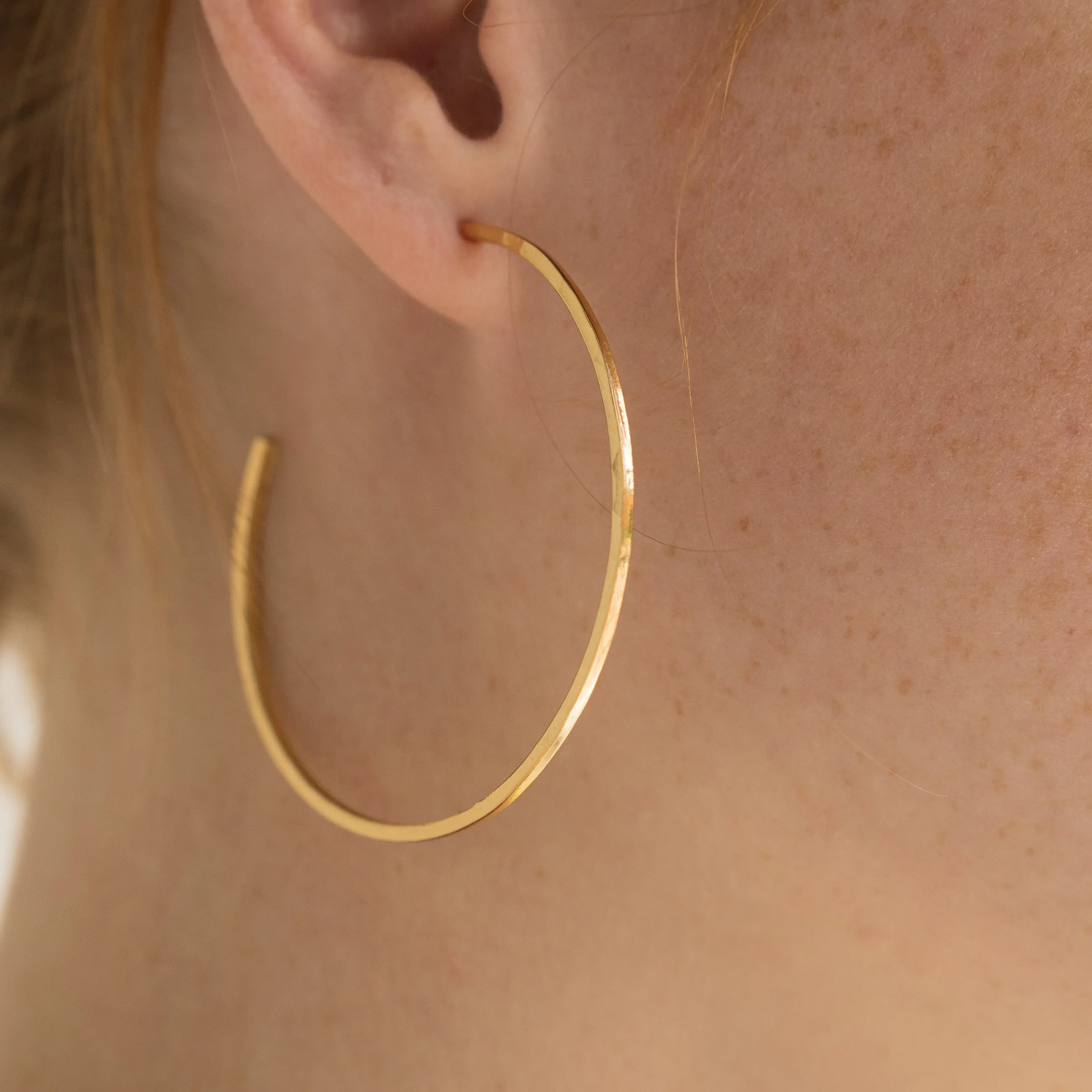 Thin Hammered Hoops