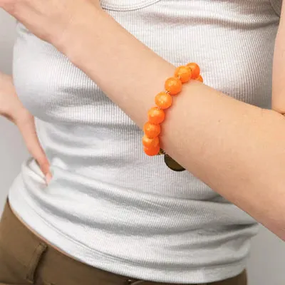 Vanessa Baroni - Mini Beads Bracelet Neon Orange Marble