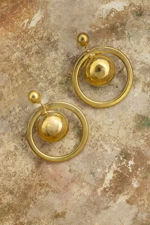 Vintage Gold Mod Style Statement Earrings