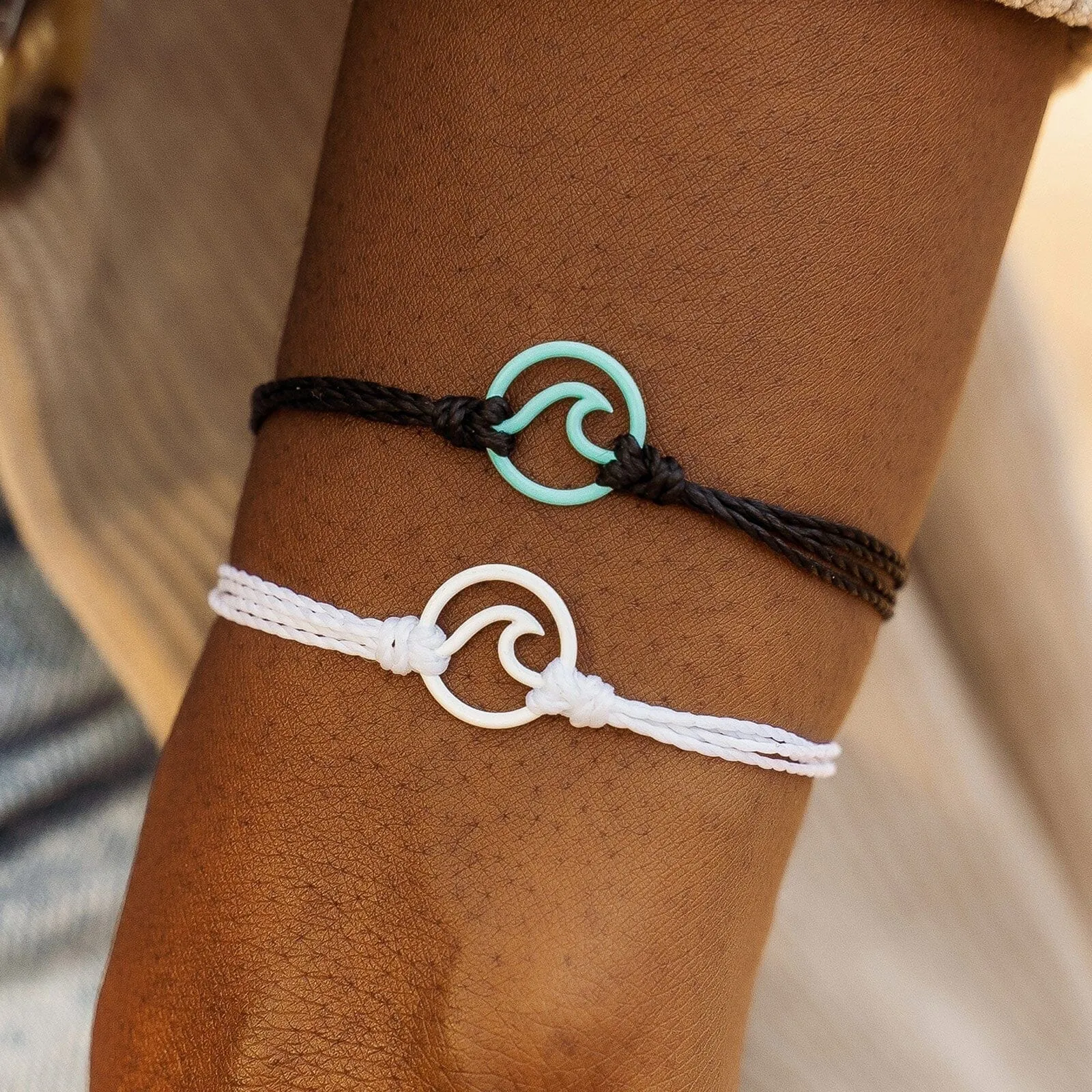 White Enamel Wave Bracelet