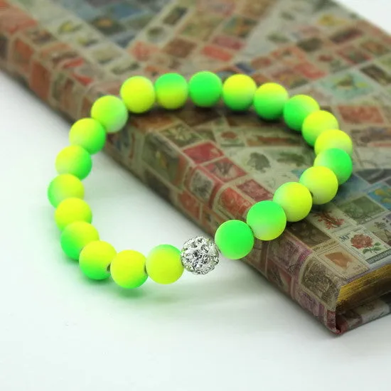 Women Bracelets Bangles 8mm Fluorescent Neon Infinity Cheap Bracelet! Stretch Charm Jewelry