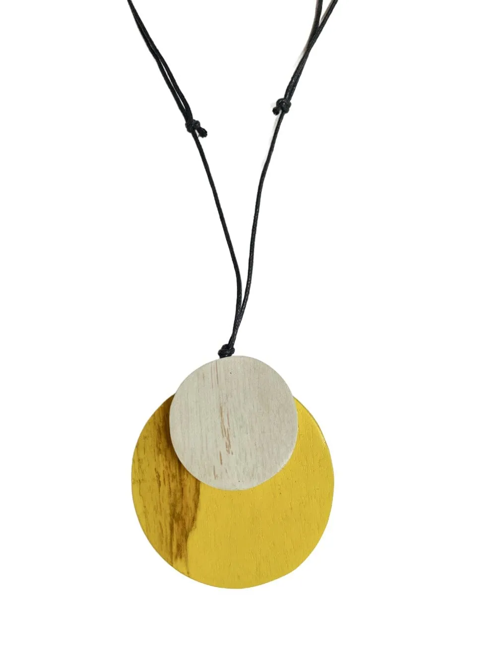 Yellow and Creme Disc Necklace